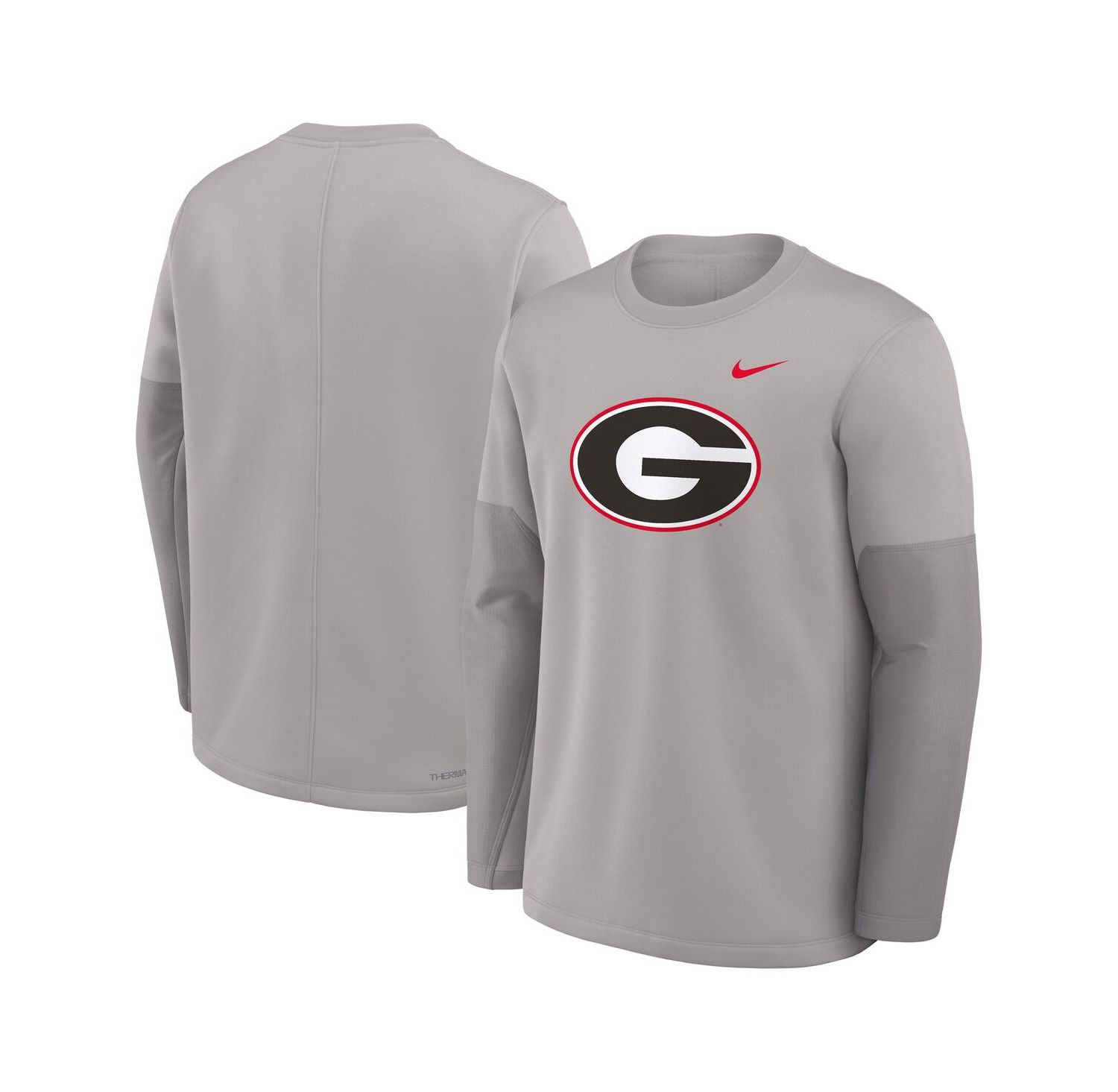 Men's Gray Georgia Bulldogs 2025 Sideline Coach Performance Long Sleeve T-Shirt