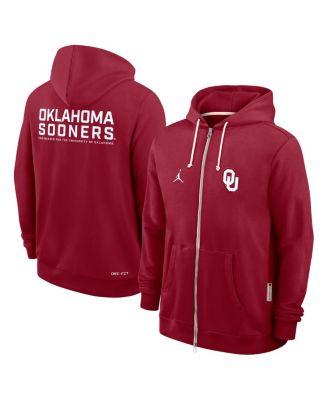 Men's Crimson Oklahoma Sooners 2025 Sideline Performance Full-Zip Hoodie
