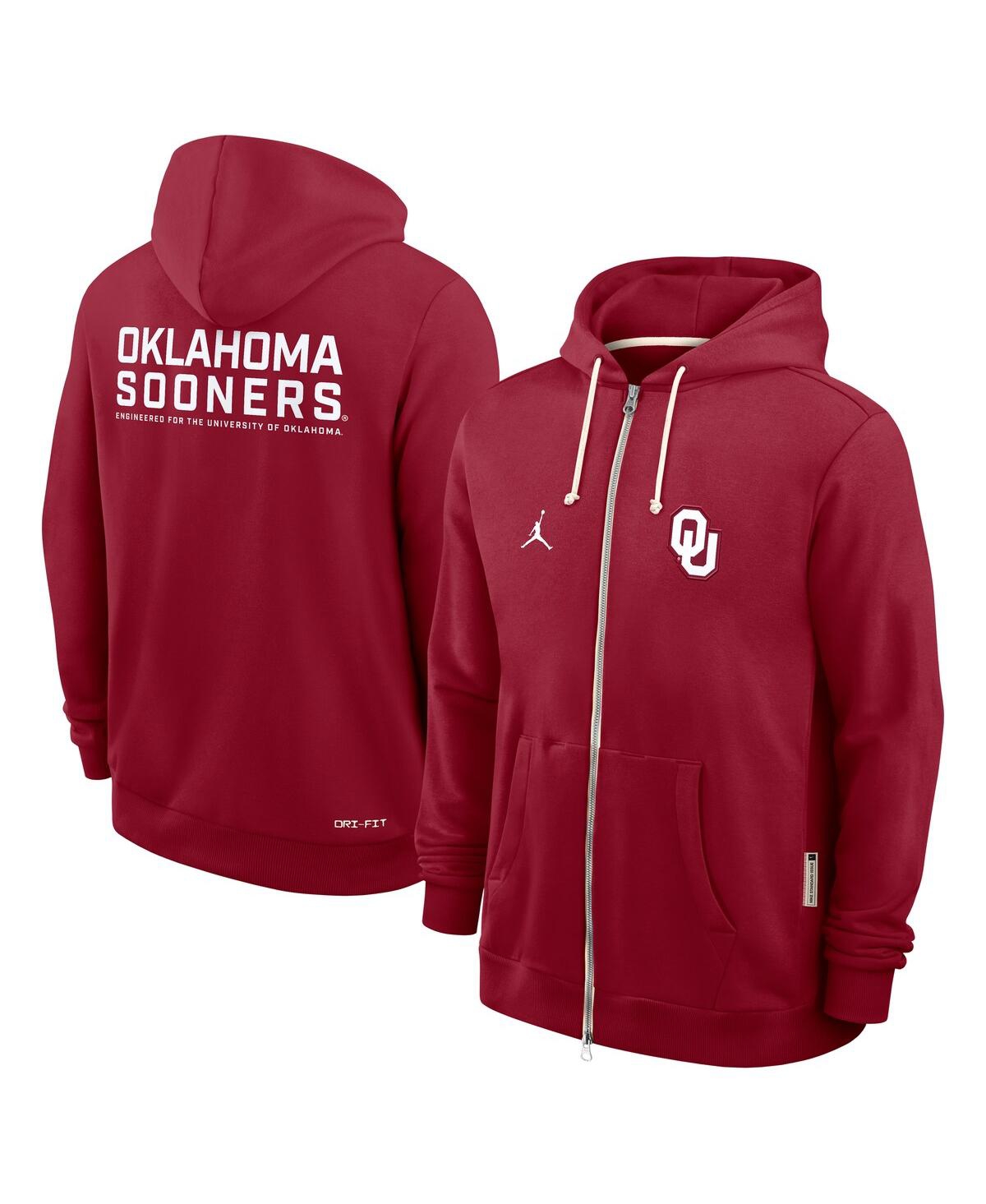 Jordan Men's Oklahoma Sideline  Brand Dri-fit College Full-zip Hoodie In Red