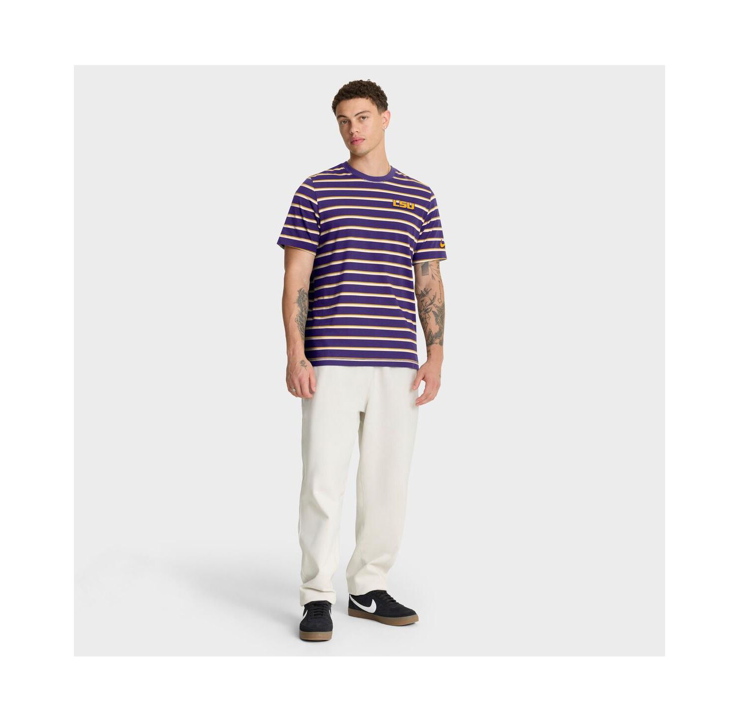 Men's Purple LSU Tigers Athletic Prep Legacy Summit Stripe T-Shirt