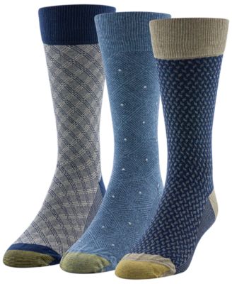 Gold Toe - Men's 3-Pack Niles Dress Reinforced Toe Crew Socks