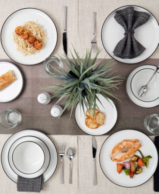 Black Rim 12 Pc. Dinnerware Set, Service for 4, Exclusively at Macy's