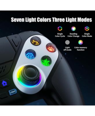 LED Wireless Controller for PS5, Compatible with PS5 Pro/Slim/PC, Dual Vibration, Turbo, 6-Axis Motion, 3.5mm Audio Jack, Speaker & Customizable Colors