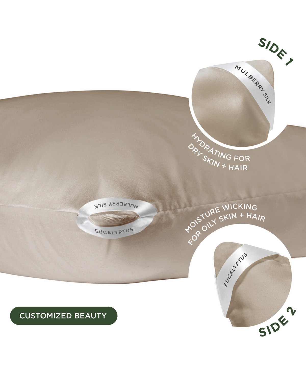 Night 22-Momme 100% Mulberry Silk and Eucalyptus DualSilk Pillowcase