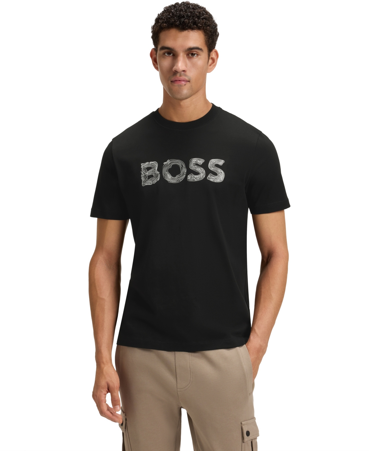 Boss by Hugo Boss Men's Regular-Fit Cotton T-Shirt - Black