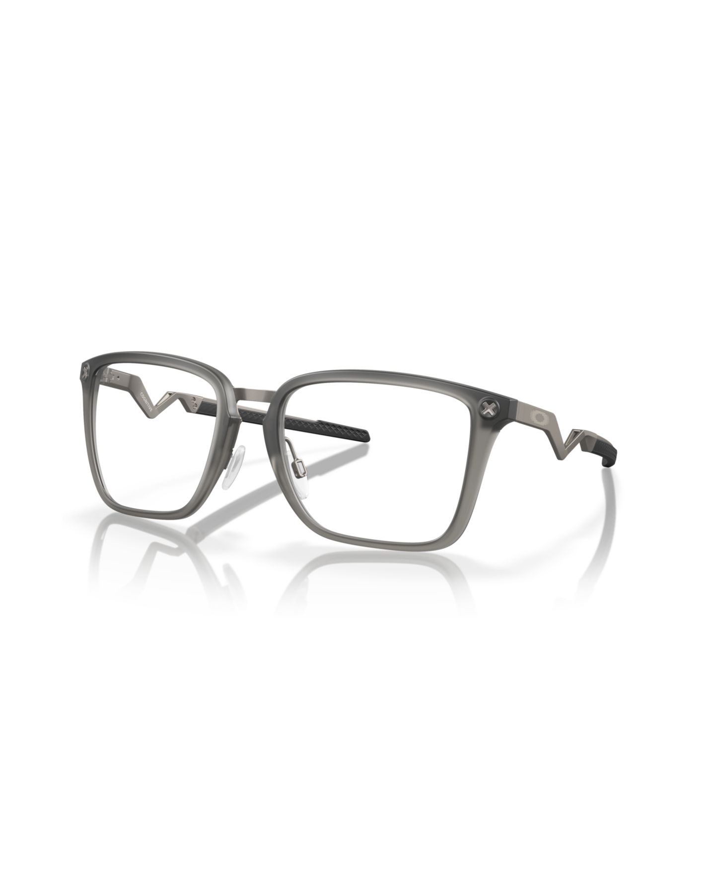 Мужские очки Celine Oakley Man Rectangle Titanium OX8162 Cognitive Eyeglasses, цвет: Атласный серый дымчатый — фото 1