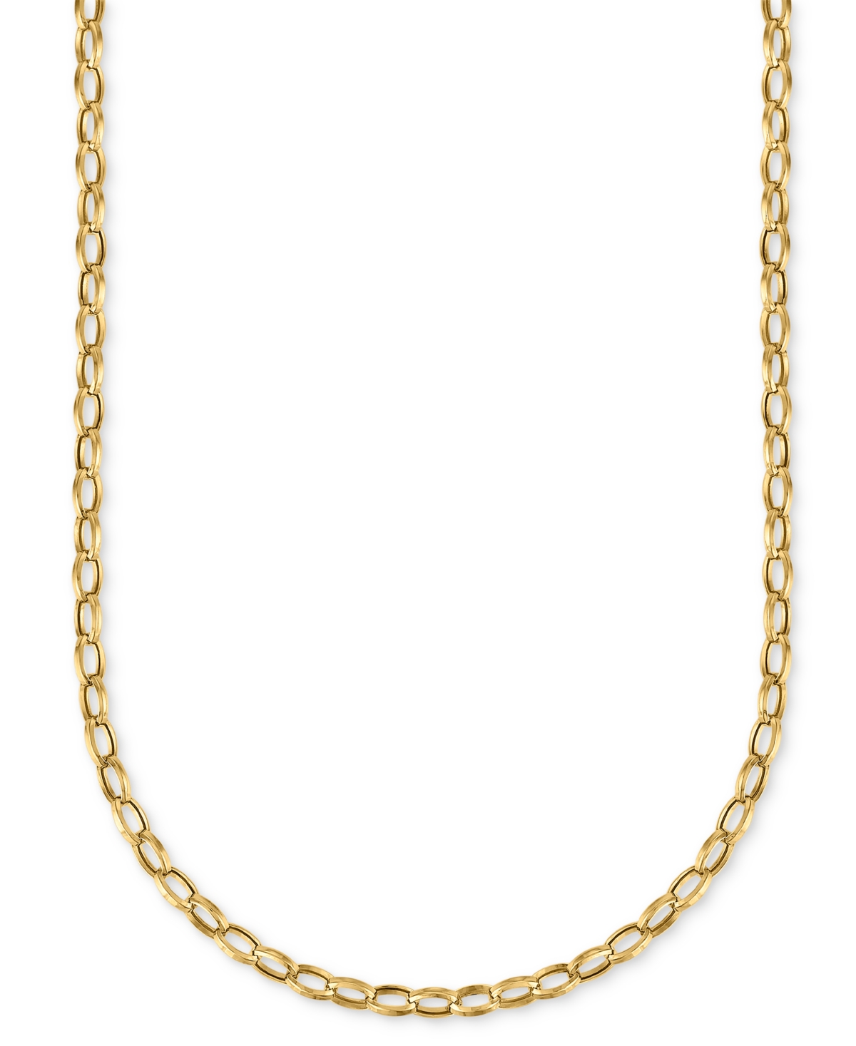 Macy's Polished Rolo Link 18" Chain Necklace In 10k Gold In Gold