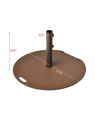 Round Weighted Patio Umbrella Base Stand 50 lbs w/ 3 Adapters