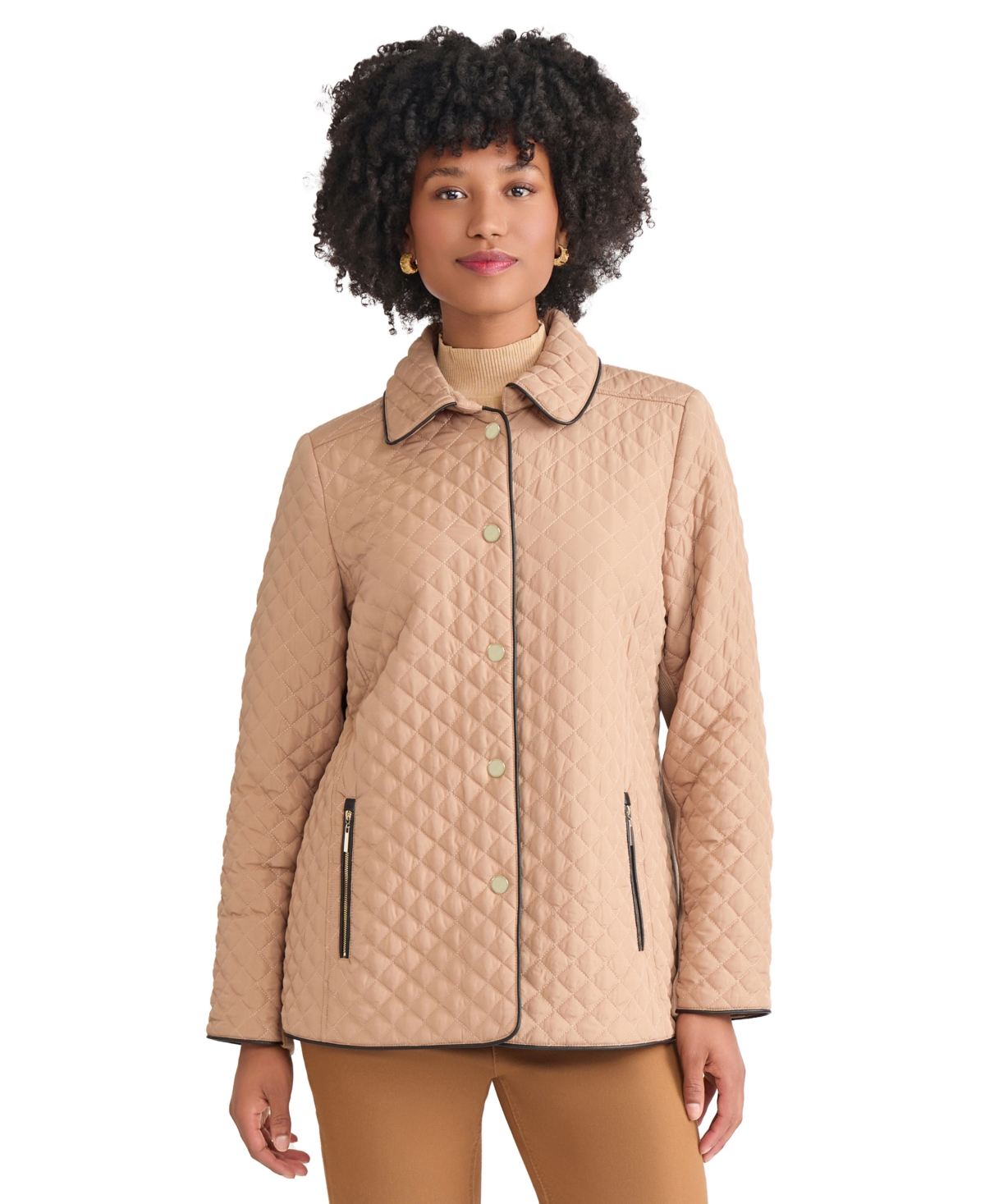 Jones New York Quilted Jacket In Brown