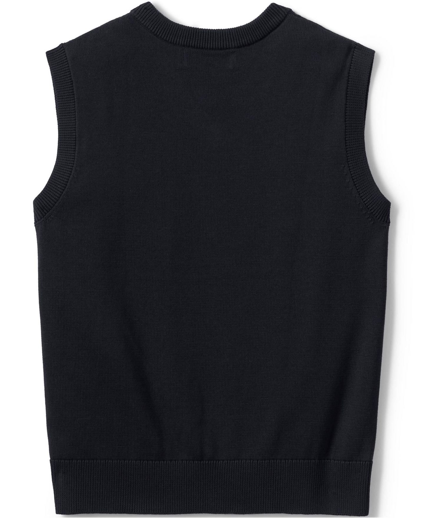 Мужской жилет Lands' End Cotton Modal Fine Gauge Sweater Vest, цвет: Чёрный — фото 3