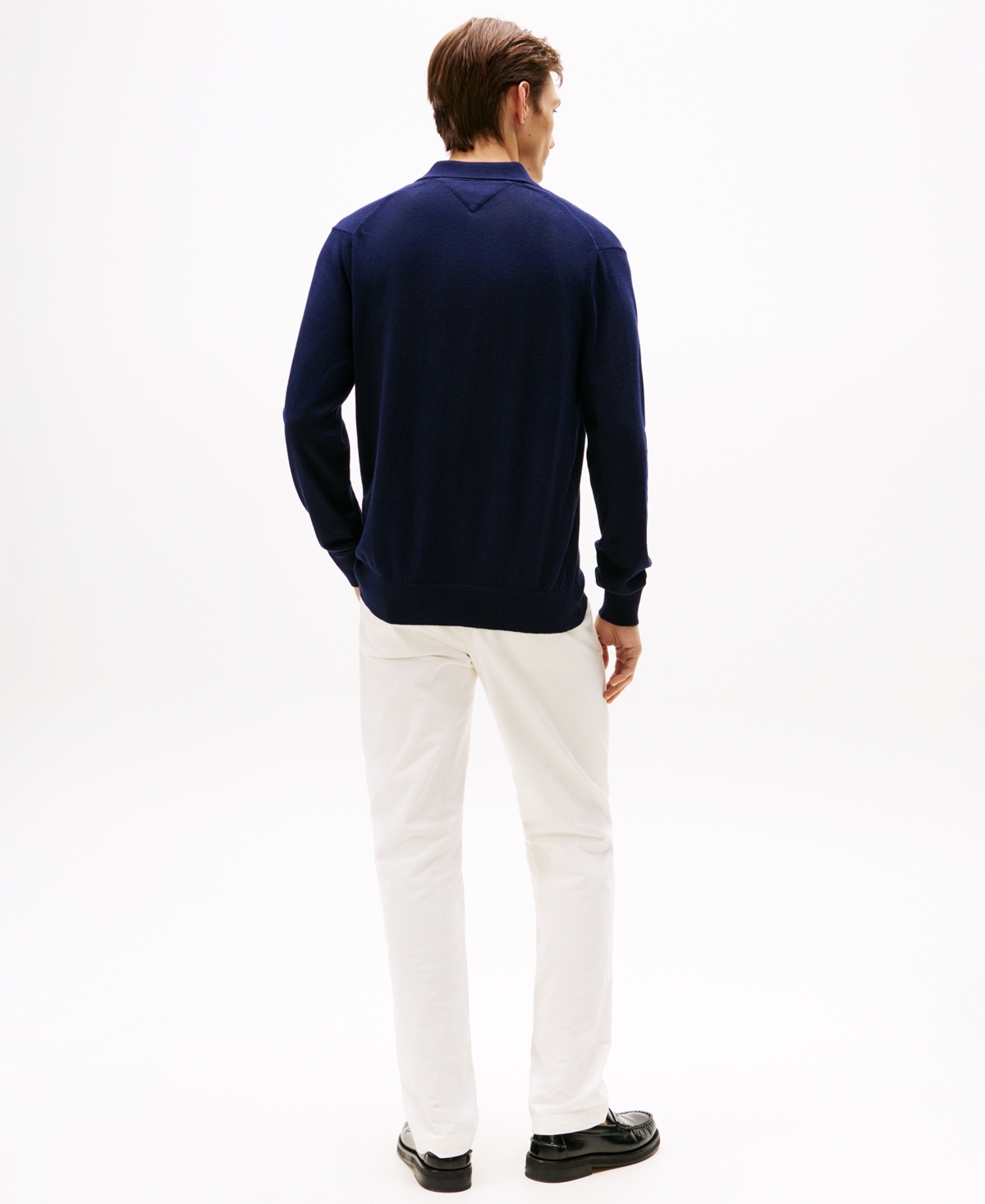 Tommy Hilfiger Men's Long-Sleeve Polo Cotton Cashmere Sweater