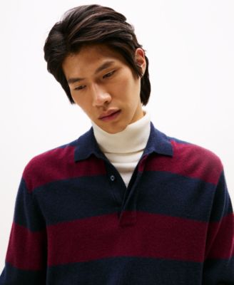 Men's Wool Cashmere Rugby Sweater Polo