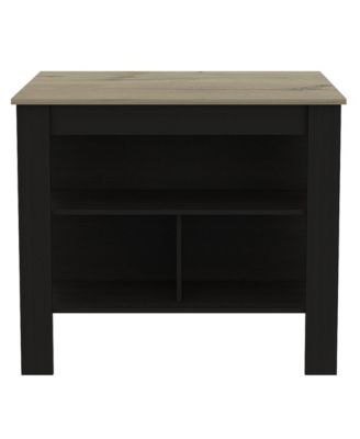 40.5x27.5x35.4 inches. Modern Kitchen Island with Storage Shelves and Drawer for Meal Prep and Organization