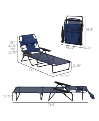 Folding Lounge Chair w/ Reclining Back, ning Chair, Light
