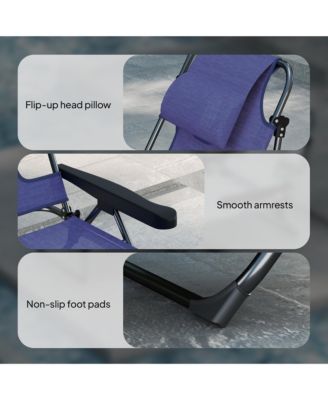 Folding Lounge Chair w/ Reclining Back, ning Chair, Light