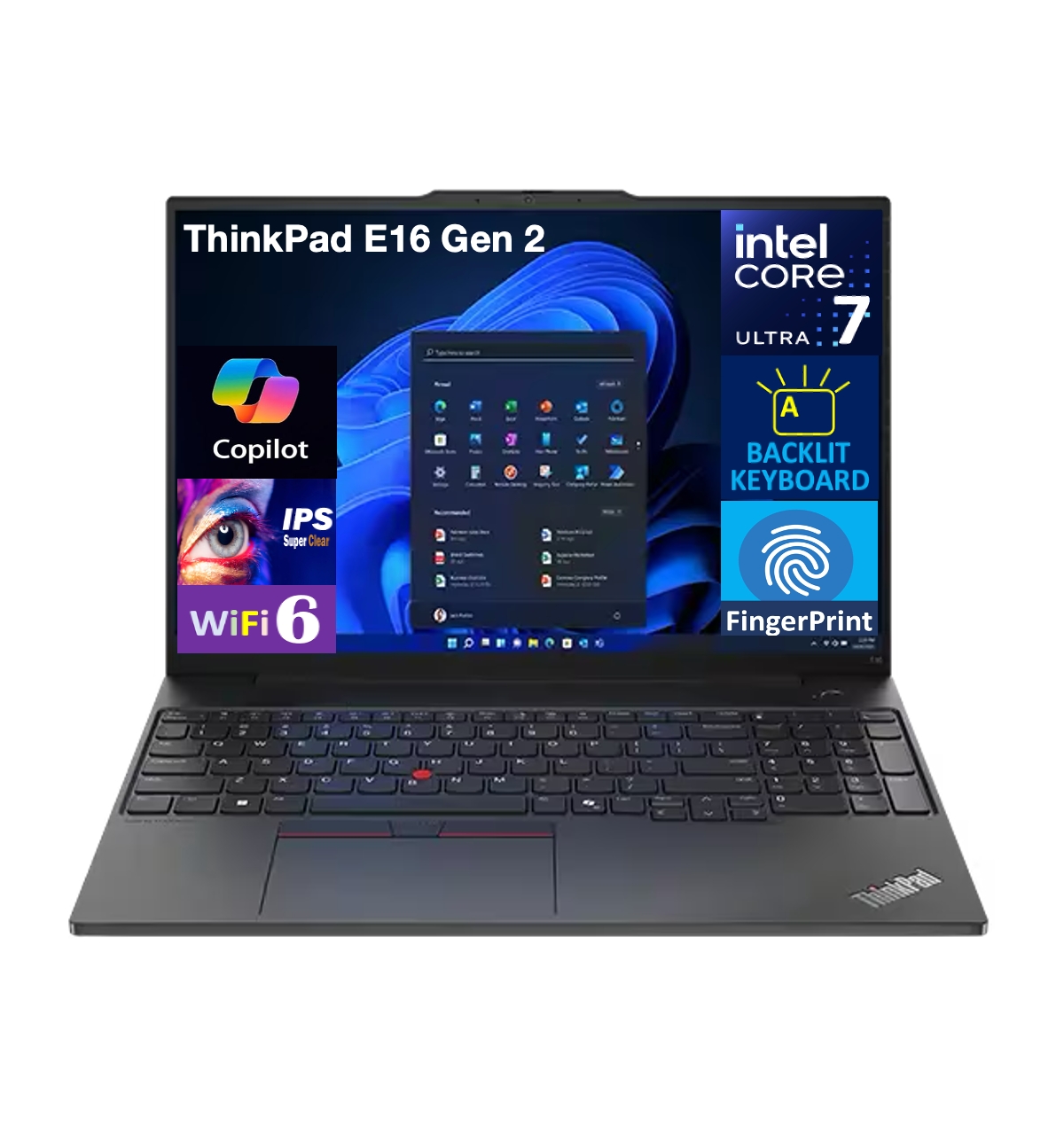 Lenovo ThinkPad E16 Gen 2 Laptop 16.0" Ips Fhd Display (Intel Core Ultra 7 155U, 32GB DDR5, 512GB Ssd, Intel Graphics,Fp, TB4, WiFi 6