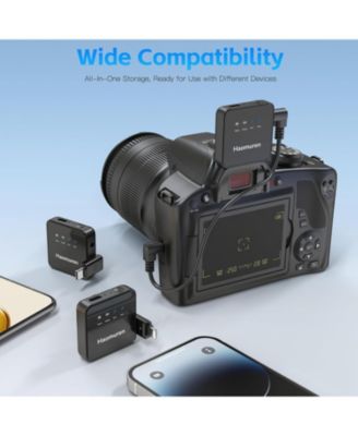 Wireless Lavalier Mic 2-Pack, Bluetooth Lapel Mic for iPhone, Android, Camera, iPad, Tablet, PC, Noise Cancel, Echo, for Video Recording