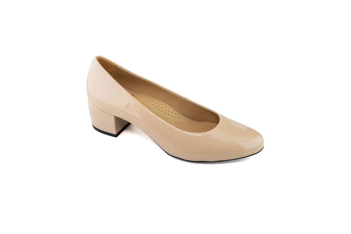Womens Genuine Leather Broad St 2.0 Pump - Nude soft patent