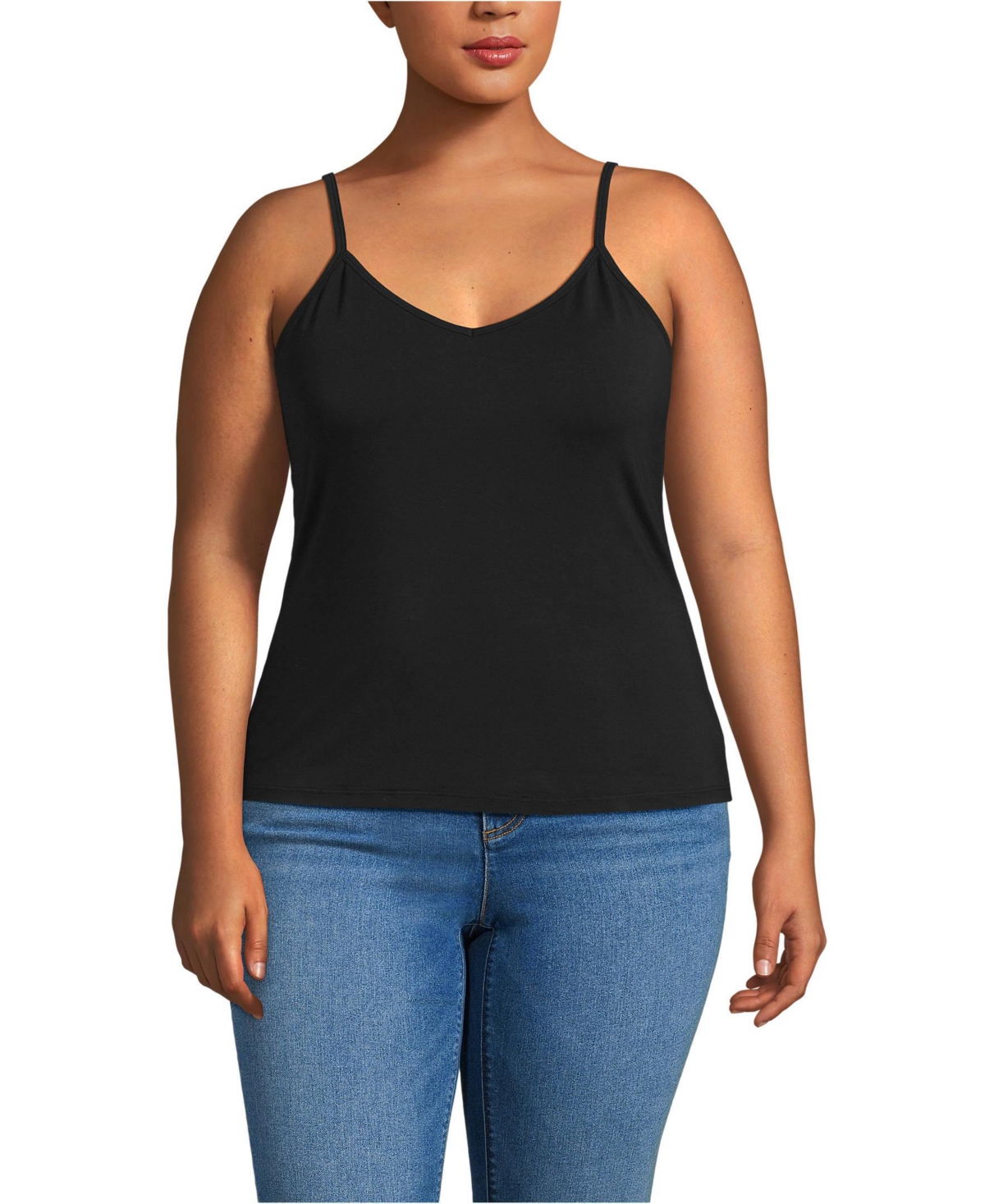 Women's Plus Size Cooling V-neck Camisole - Deep sea navy