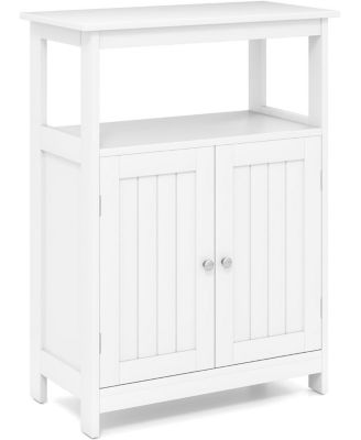 Freestanding Bathroom Floor Storage Cabinet with Shelf - Multifunctional Storage Unit for Living Room, Hallway & Home Office