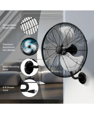  20 Inch Wall Mount Fan with 3 Fan Speeds and Adjustable Tilt Head  Air Circulation Appliance