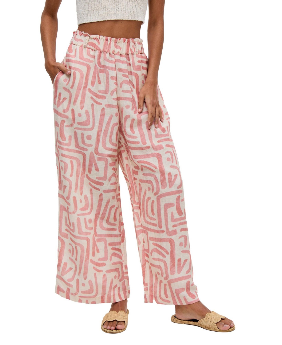 Raffya Women's Pop Front Tie Warhol Print Pants