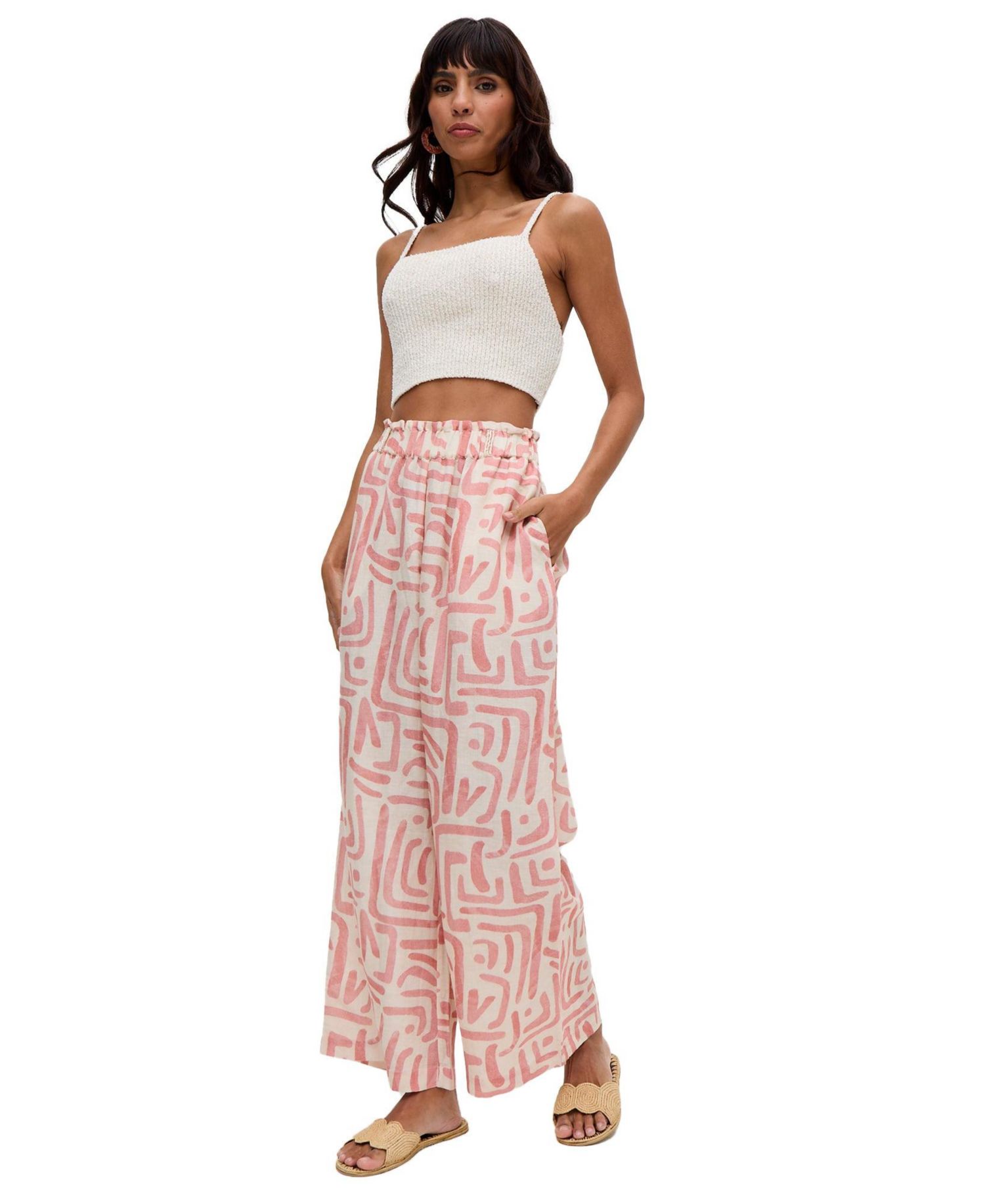 Women's Pop Front Tie Warhol Print Pants