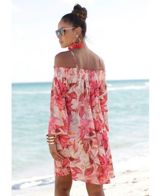 Women's flowy off the shoulder patterned dress