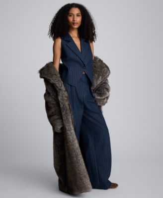 Women's Pinstripe Sleeveless Vest