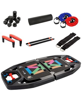 Portable Home Gym Push-Up Board with Resistance Bands – Full Body Workout Kit for Strength Training at Home