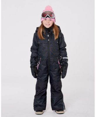 Toddler Girls One-Piece Teknik Snowsuit Black with Pink - Toddler|Child