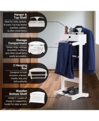 Mavy Modern Valet Stand Organizer for Suits, Coats and Accessories