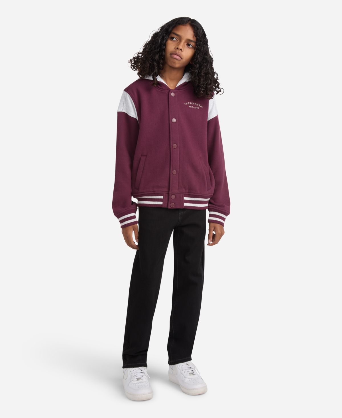 abercrombie kids Boys Fleece Hooded Bomber Jacket