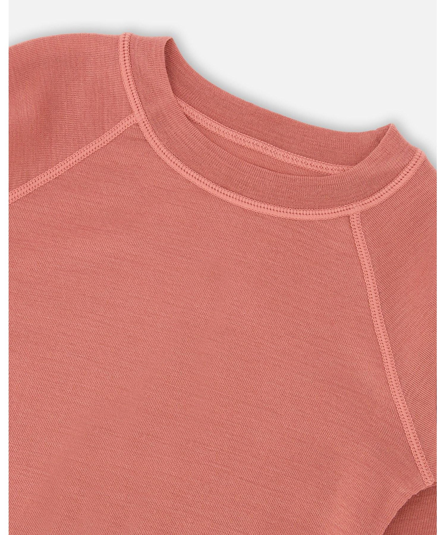 Girl Merino Wool Base Layer Set Dusty Pink - Toddler|Child
