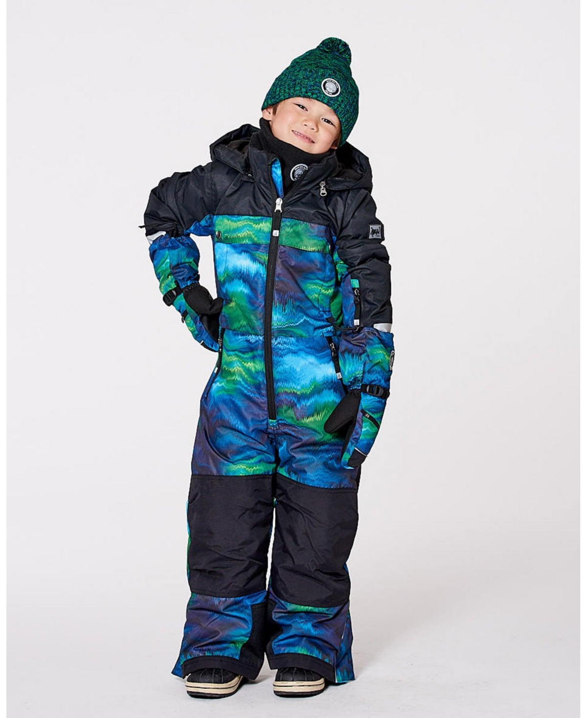 Deux par Boy One-Piece Teknik Snowsuit Aurora Borealis