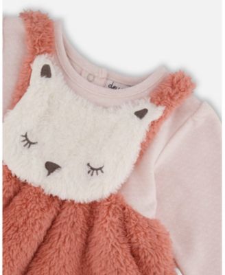 Baby Girl Bi-Material Dress and Leggings Set Old Pink - Baby