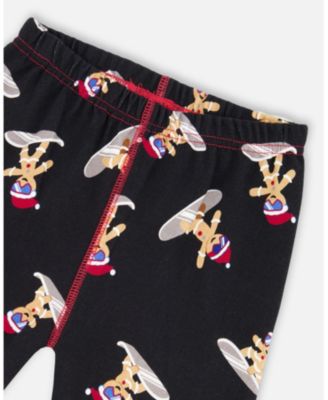 Baby Boy Two-Piece Cotton Pajama Set Black Cookie Print - Baby