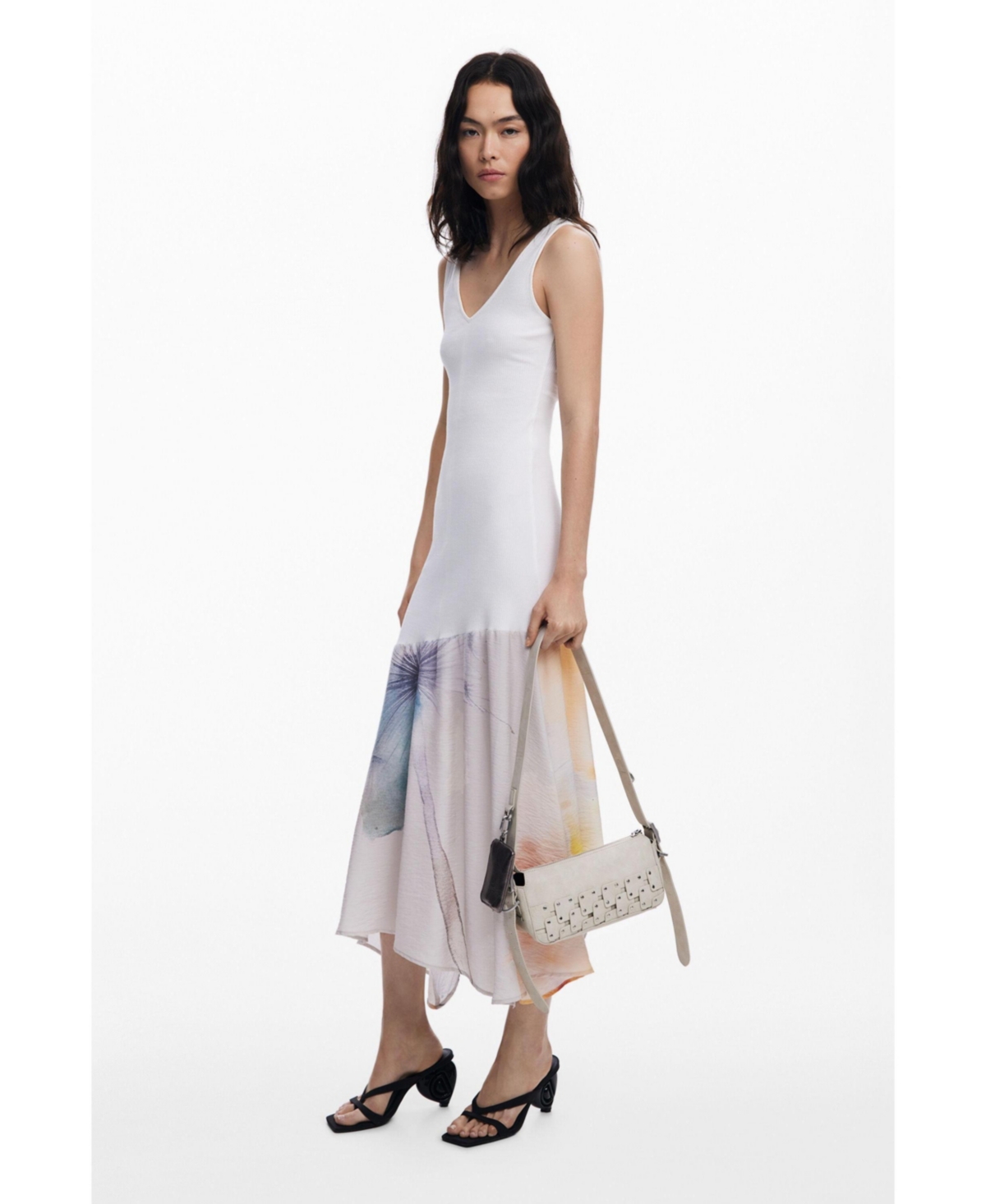 Desigual Women's Small studded patch baguette bag