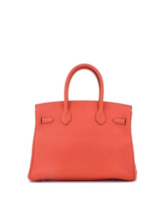 Pre-Owned Hermes Birkin 30 Handbag Orange Togo with Gold Hardware