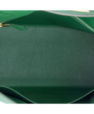 Pre-Owned Hermes Kelly 28 Handbag Green Epsom with Gold Hardware