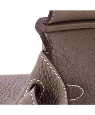 Pre-Owned Hermes Birkin 25 Handbag Grey Togo with Gold Hardware