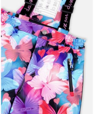 Girl Two-Piece Play Snowsuit Black Butterfly Print - Toddler|Child