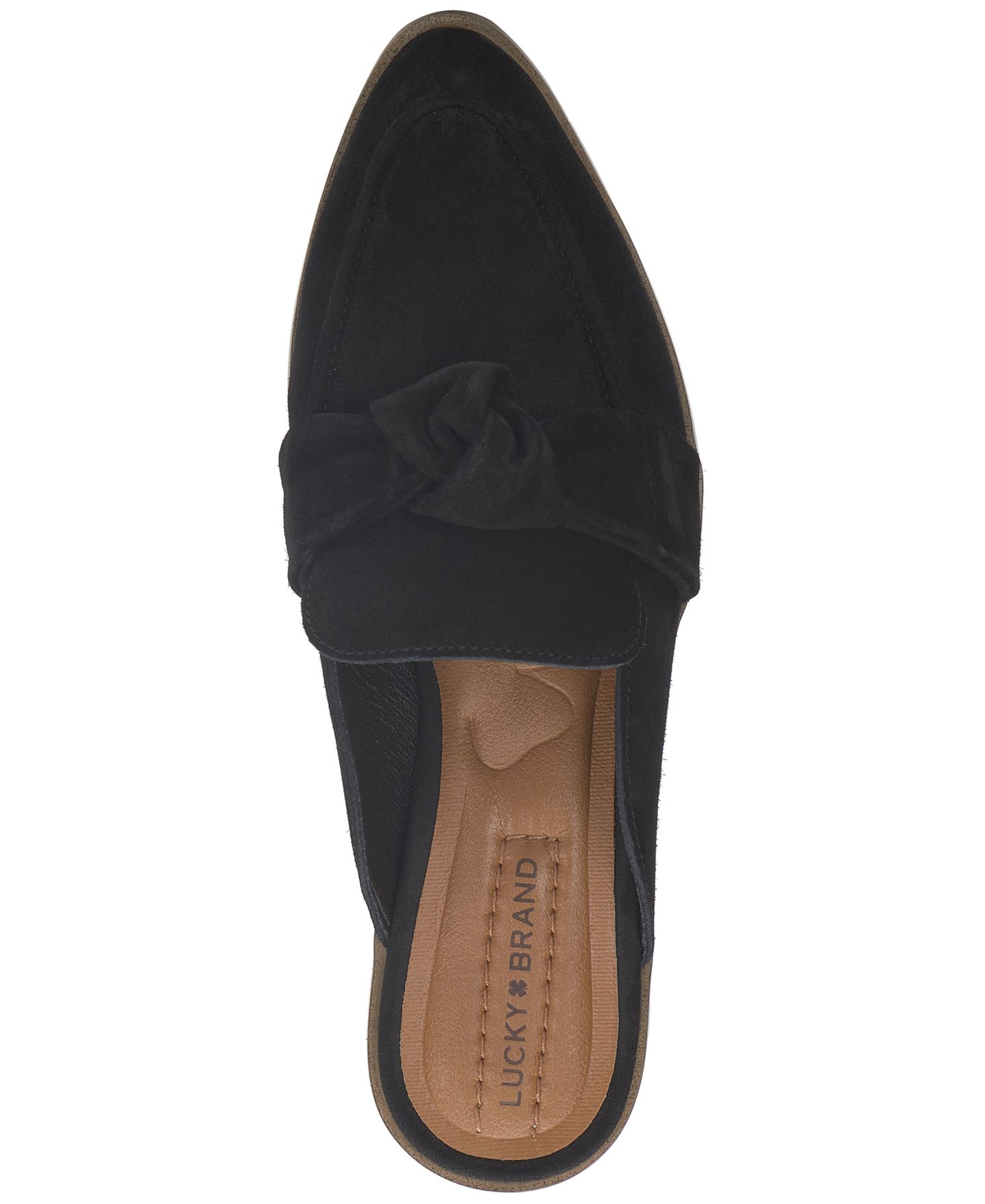 Женские сабо Lucky Brand Adenia Pointy-Toe Mule Flats, цвет: Чёрный замшевый — фото 4