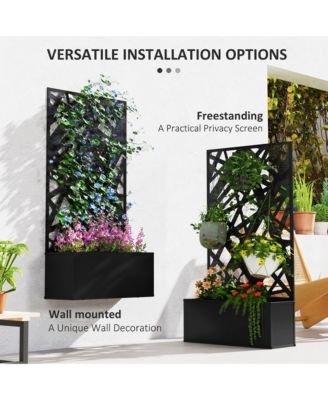Garden Box with Privacy Panel, Outdoor Planter Box for Garden