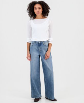And Now This - Women's Studded Wide-Leg Jeans