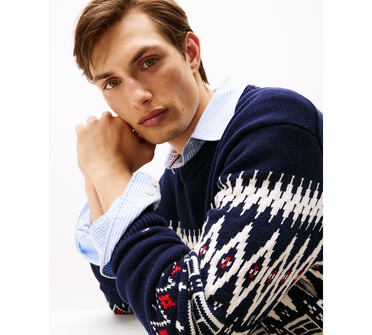 Tommy Hilfiger Fairisle Wool Sweater In Blue