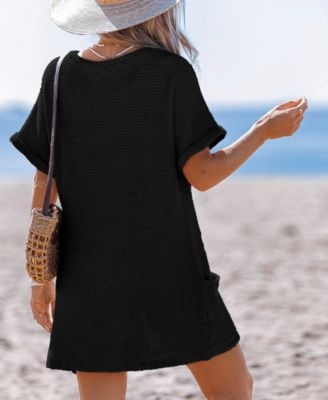 Women's Sunny Days Only Green Cover-Up Mini Beach Dress