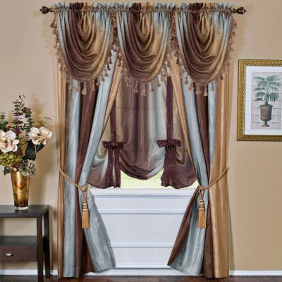 Ombre Crushed Satin Sheer Single Window Curtains & Valances - 50 in. W x 84 in. L, Sage