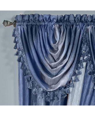 Ombre Crushed Satin Sheer Single Window Curtains & Valances - 46 in. W x 42 in. L Single Valance, Autumn