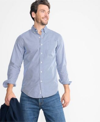 Men's Tailored Fit No Iron Pattern Supima Cotton Pinpoint Buttondown Collar Dress Shirt